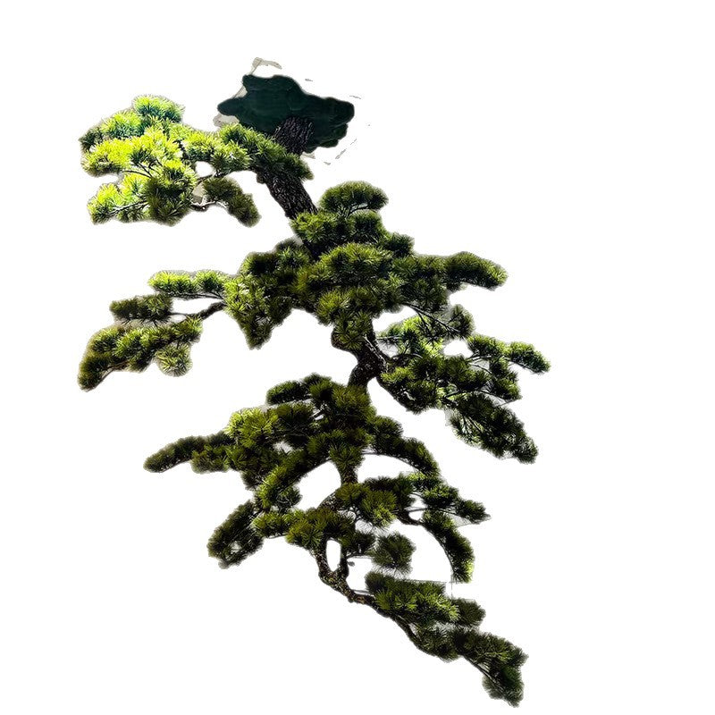Pot and base of the 6.5ft Chinese-style hanging pine, topped with moss and stone