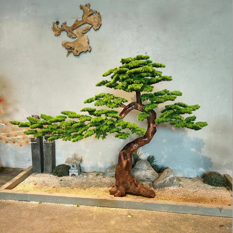 Artificial welcome pine 3ft tall, luohan-style branches trained into open tiers