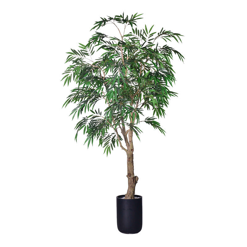The floor planter and base of the artificial willow leaf ficus tree, moss topped