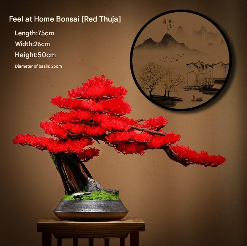 Bark texture moulded up the full length of the 1.2m pine bonsai trunk