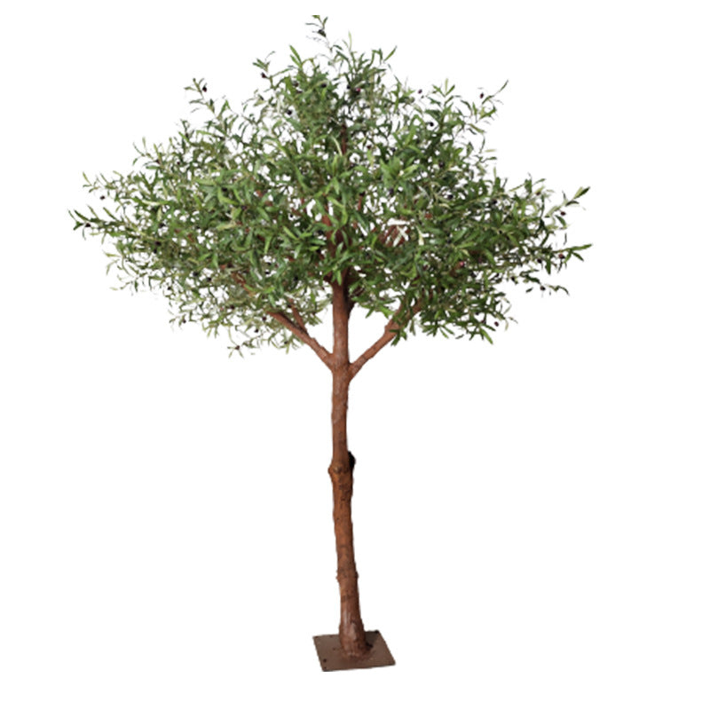 Pot and base of the large artificial olive tree, topped with gravel