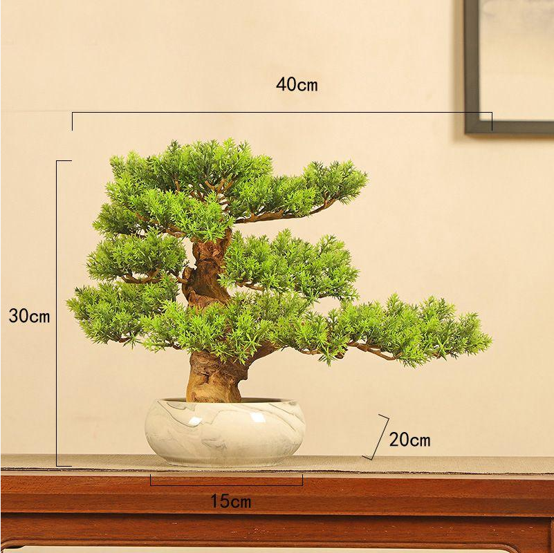 Artificial welcome pine bonsai 2ft tall, a small ornament with trained pads