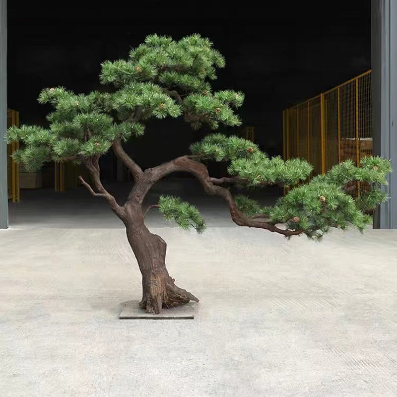 The welcome pine placed at a lobby reception desk as an entryway feature