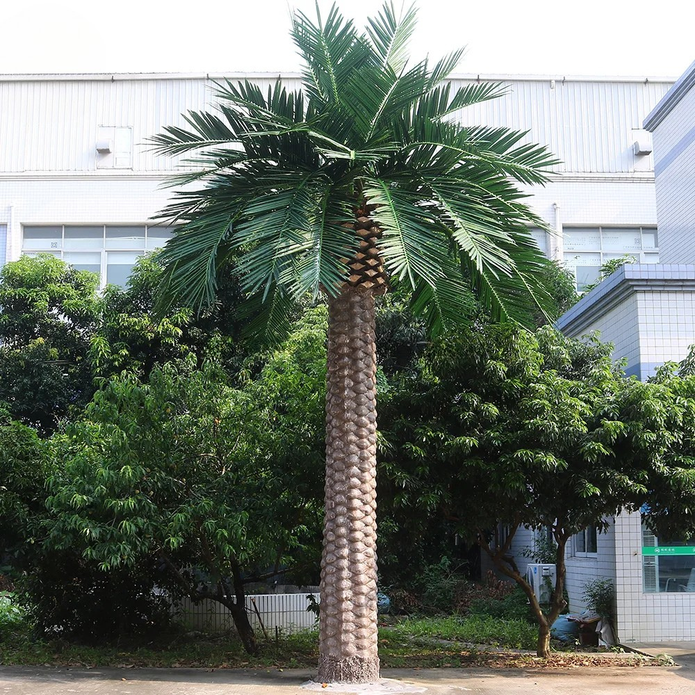 Artificial date palm made to size from 10ft up to 66ft, fronds from a fibrous trunk