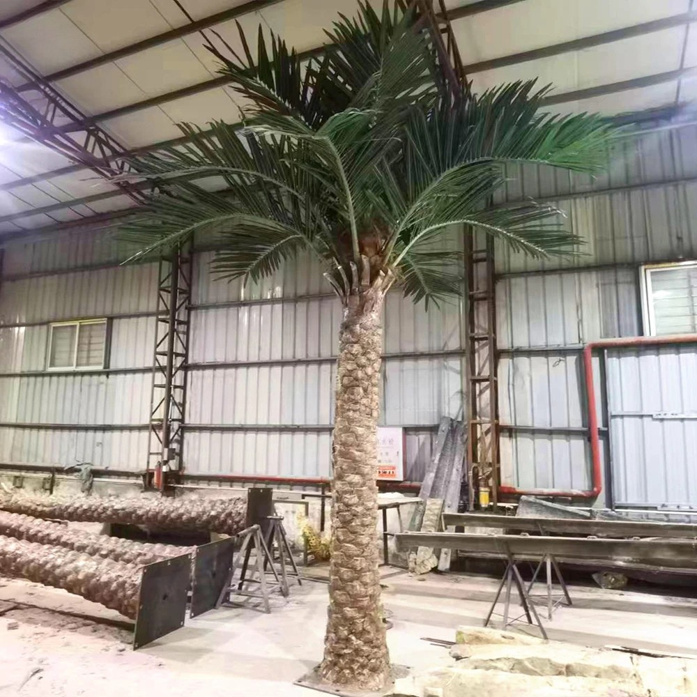 Artificial Canary date palm built to a custom height, fronds spreading from a stout trunk