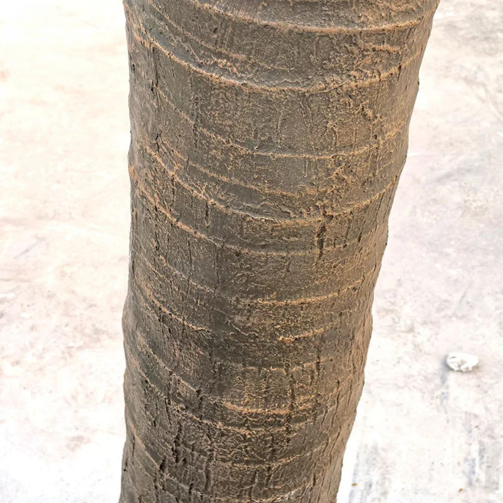 Base of the 6ft fibreglass coconut palm where it meets its planter