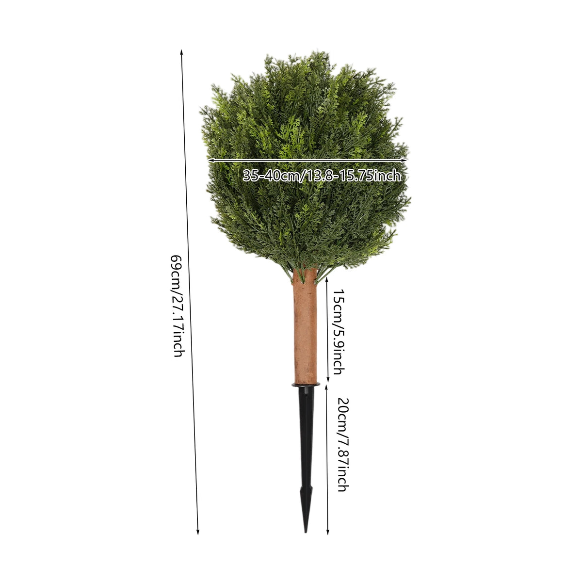 Artificial Cypress Trees, 2.3 ft, Set of 2 with Ground Spikes