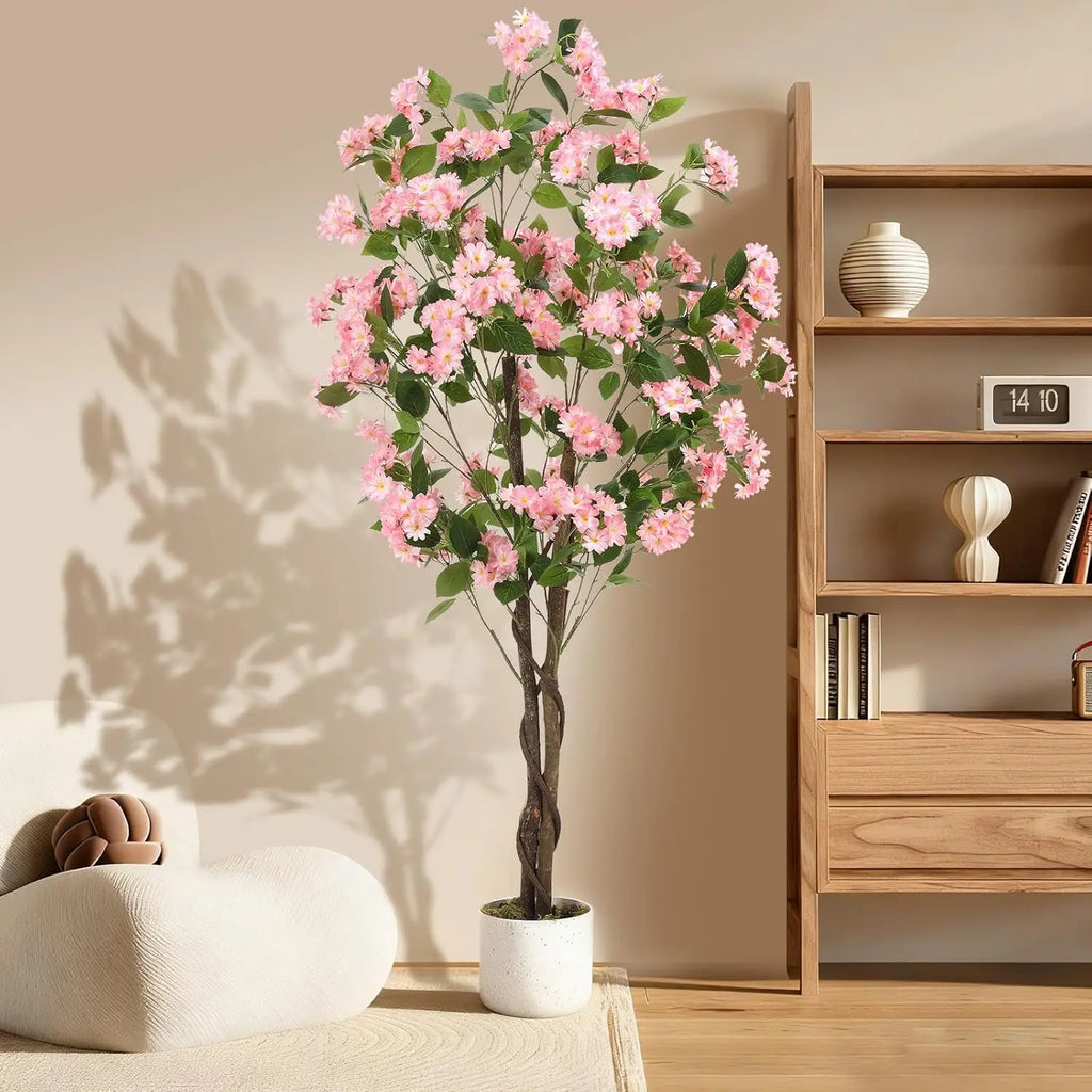 Artificial Osmanthus Tree — 3.9 to 5.9 ft, Weighted Base with Lifelike Blooms