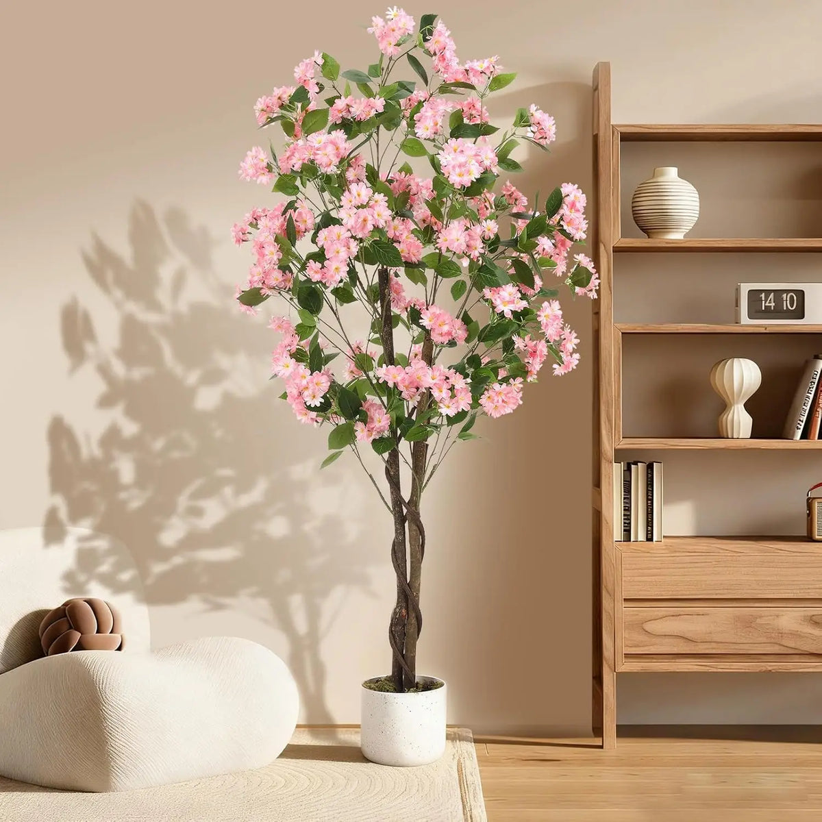 Artificial Osmanthus Tree — 3.9 to 5.9 ft, Weighted Base with Lifelike Blooms