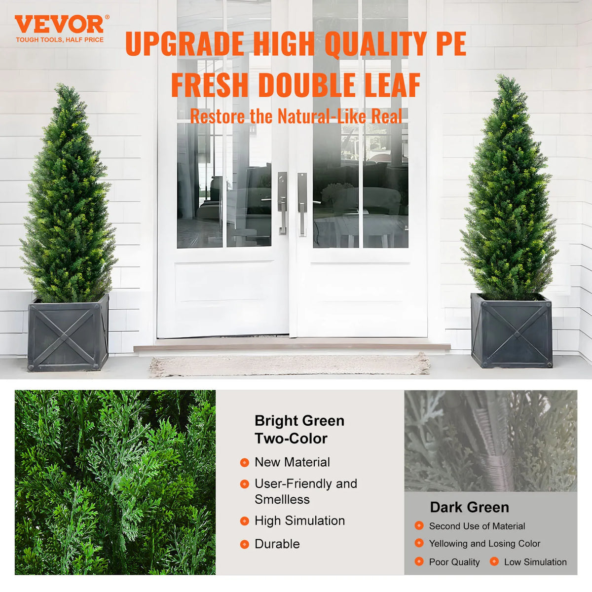 Artificial Cedar Topiary Tree — 3 to 5 ft, Carbon Steel Trunk with Cement Base