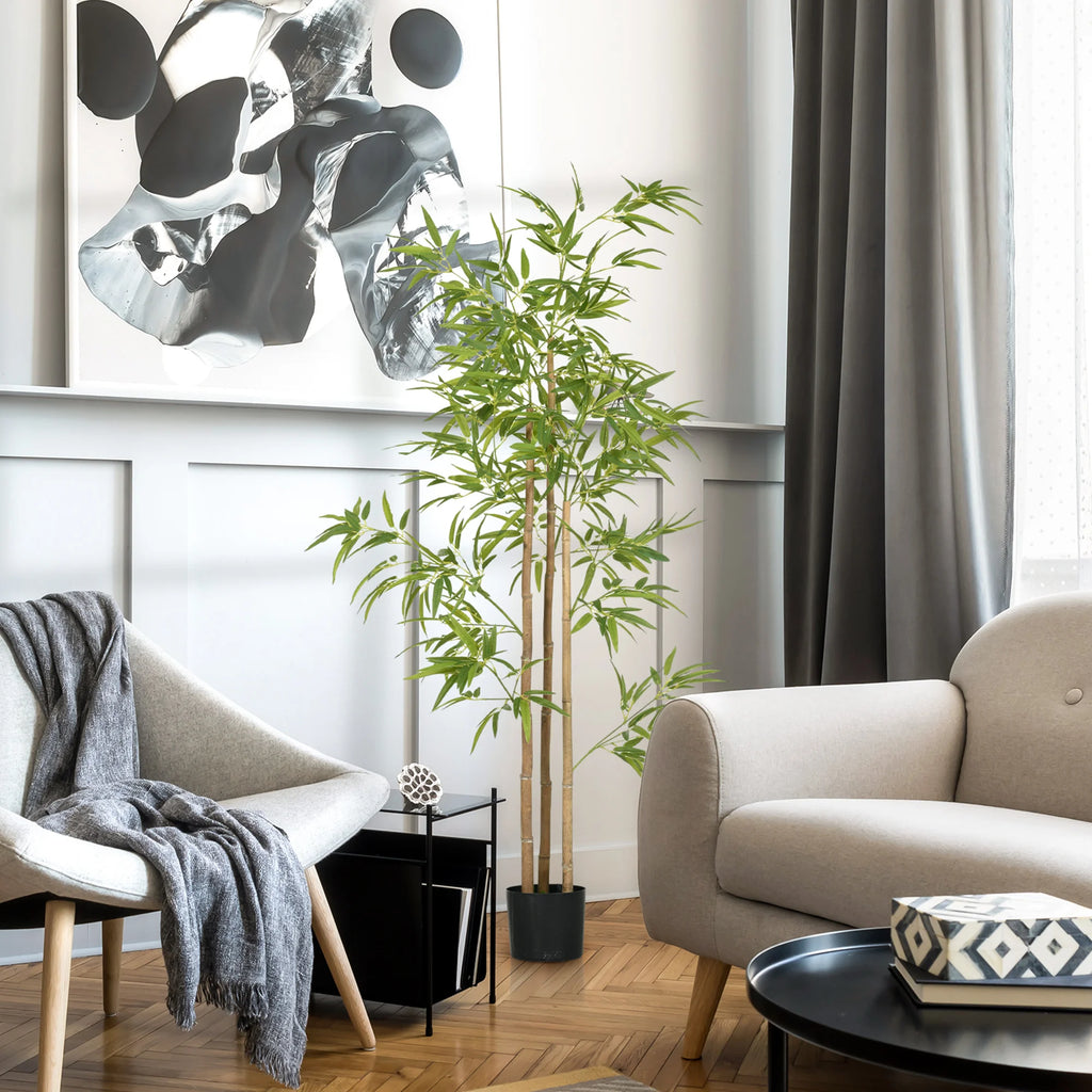 Artificial Bamboo Tree — 6 ft, Three Trunks, 830 Leaves