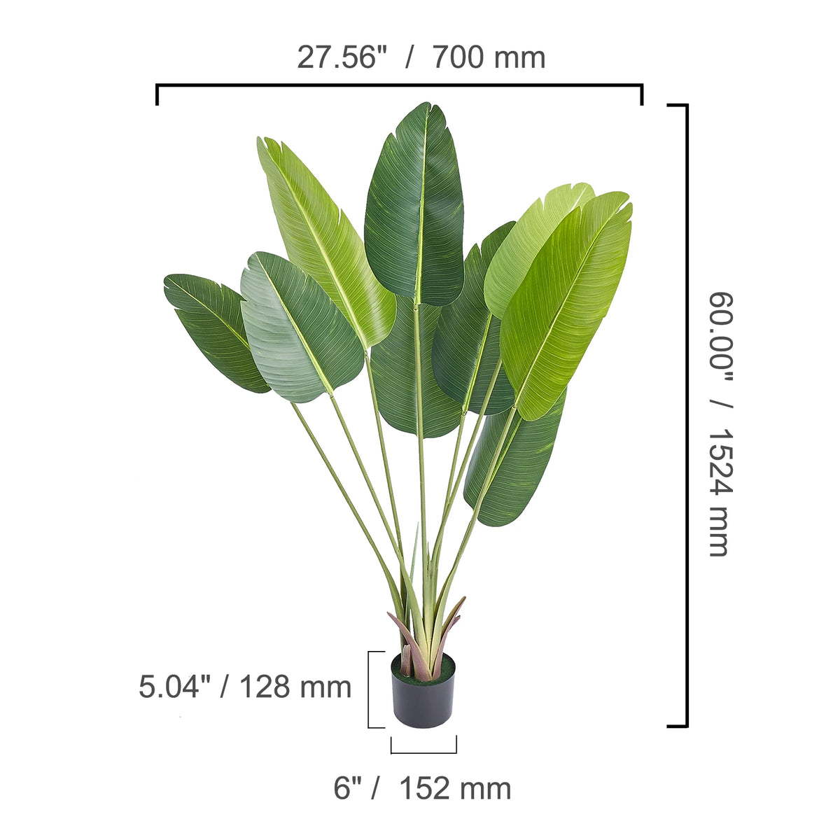 Artificial Palm Tree — Single or Pair, PE Foliage on Stainless-Steel Branches