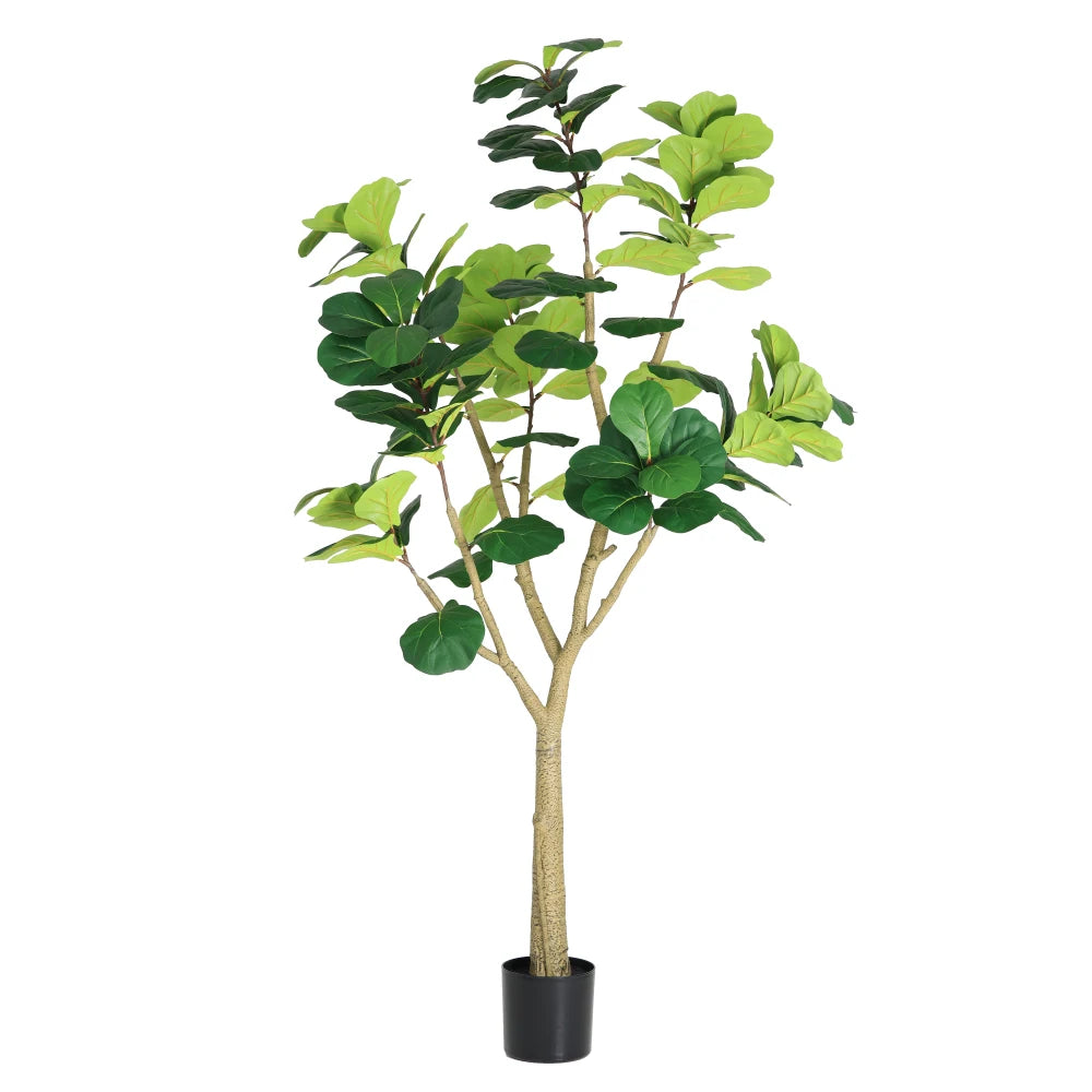 Artificial Fiddle Leaf Fig Tree — 6 to 7 ft, Modular Build, Covered Outdoor Use