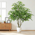 Artificial Banyan Tree — 7 ft, Natural Wood Trunk, Silk Leaves