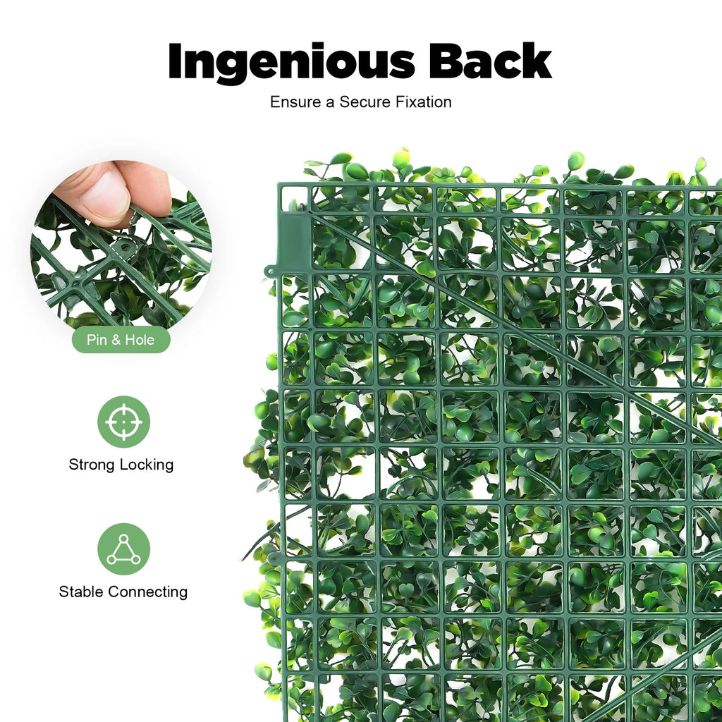 Artificial Hedge Wall Panels — 12-Piece Set, 2.9 m² Coverage