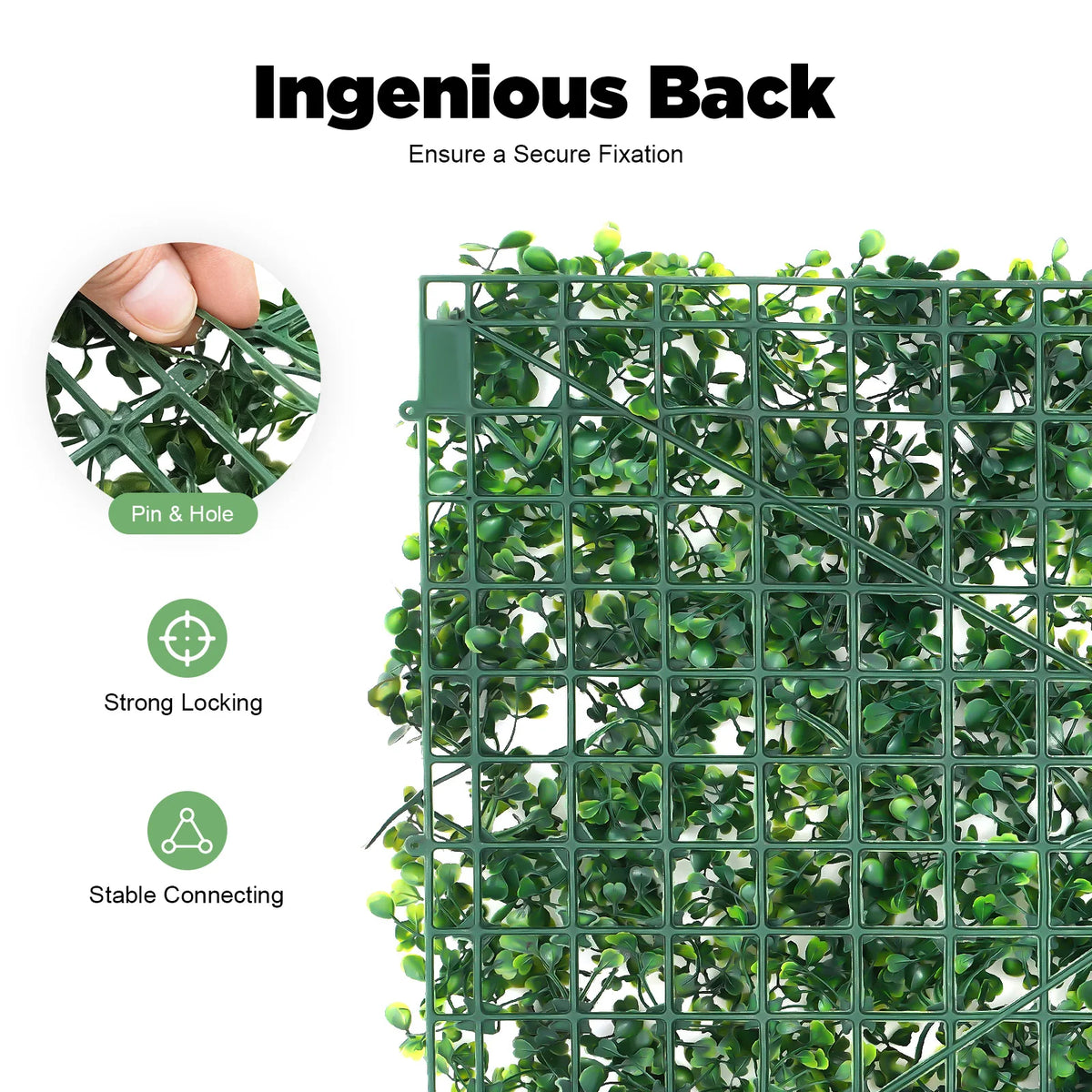 Artificial Hedge Wall Panels — 12-Piece Set, 2.9 m² Coverage