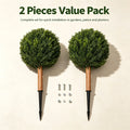 Artificial Cypress Trees — 2.3 ft, Set of 2 with Ground Spikes