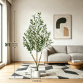 Artificial Olive Tree — 5 to 7 ft, Natural Wood Trunk, Tall Planter