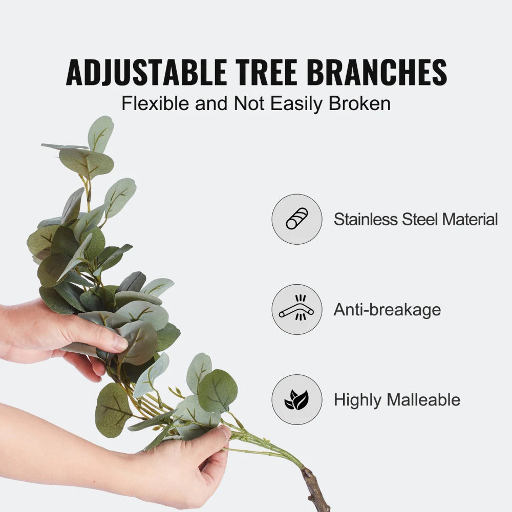 Artificial Eucalyptus Tree — 6 ft, PE Foliage with Stainless Steel Branches