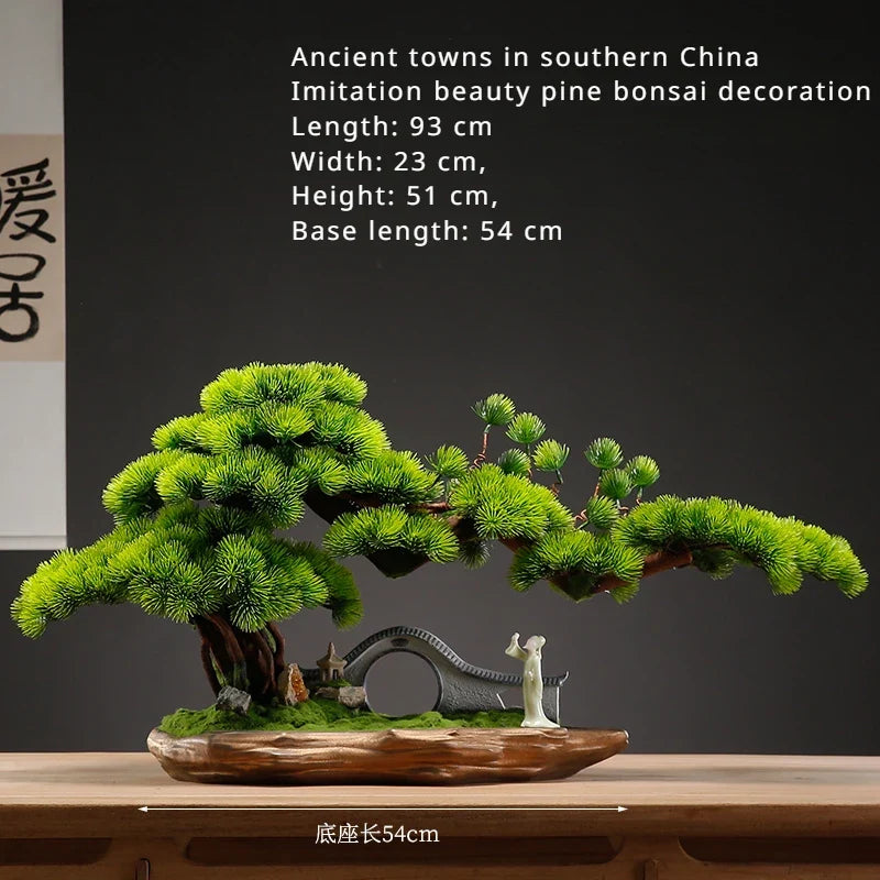 Artificial pine bonsai 4ft tall, branches trained into flat pads for a Zen look