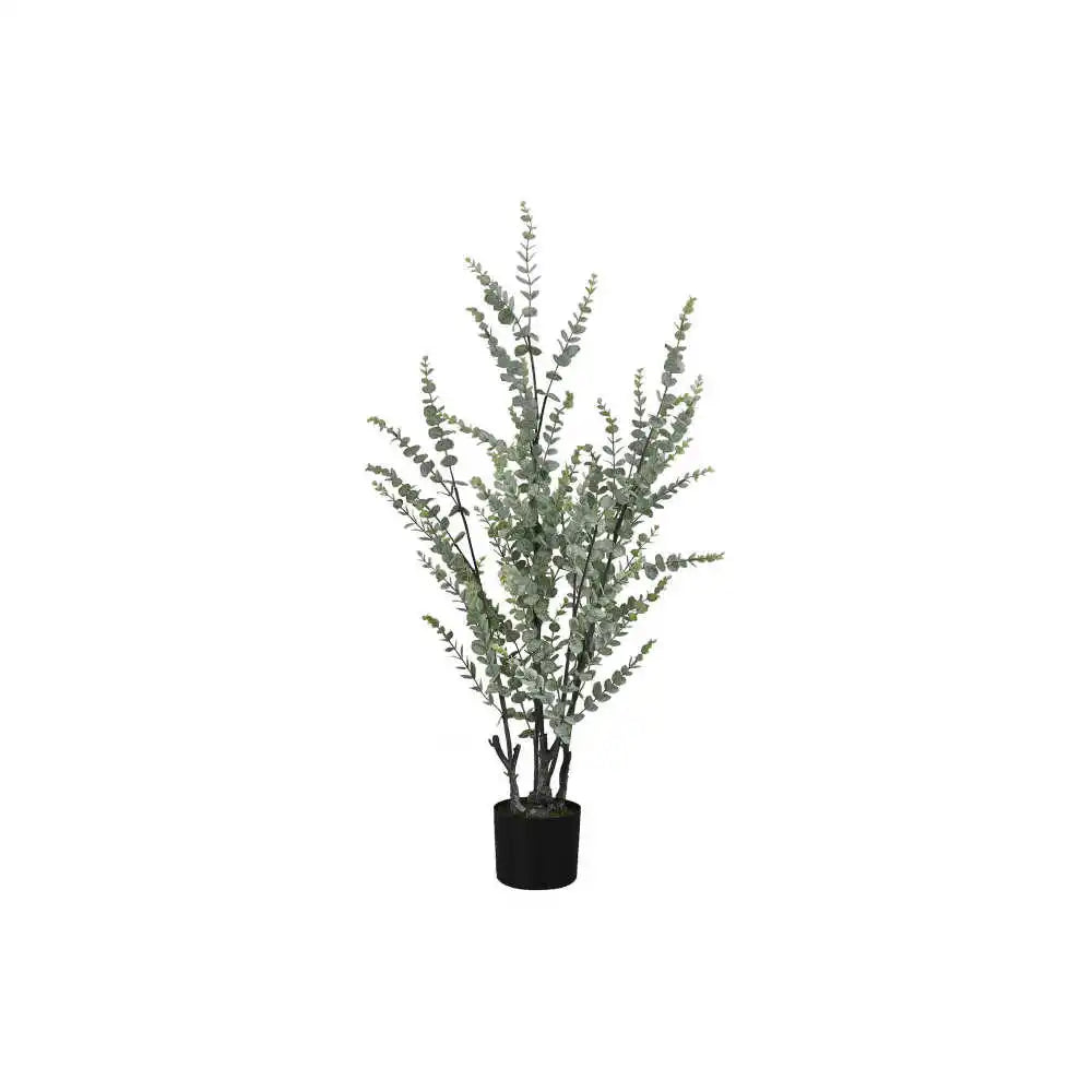 Artificial Eucalyptus Tree — 3.7 ft, 1,440 Leaves in a Black Pot