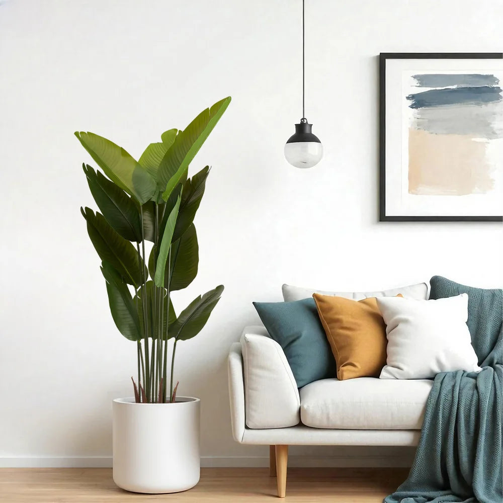 Artificial Bird of Paradise Plant — 5.2 ft, 12 Leaves, Set of 2
