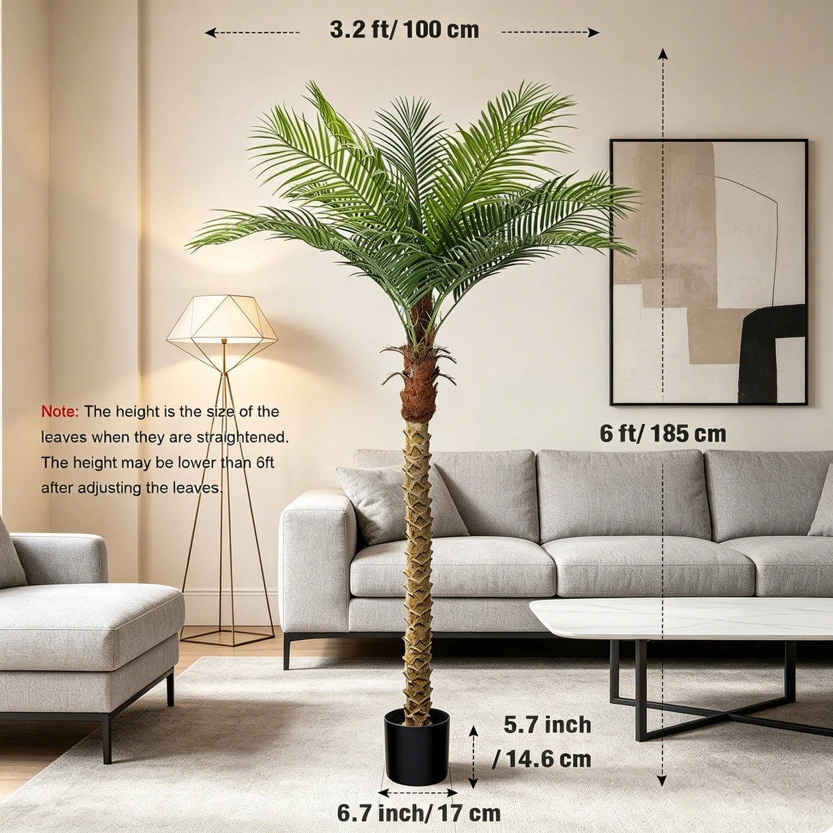 Artificial Golden Cane Palm — 4.5 to 9 ft, Single or Pair