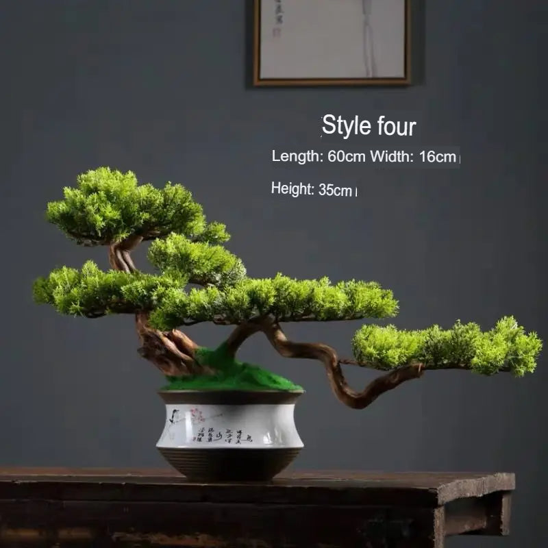 The moss and stone finish across the potting surface of the bonsai