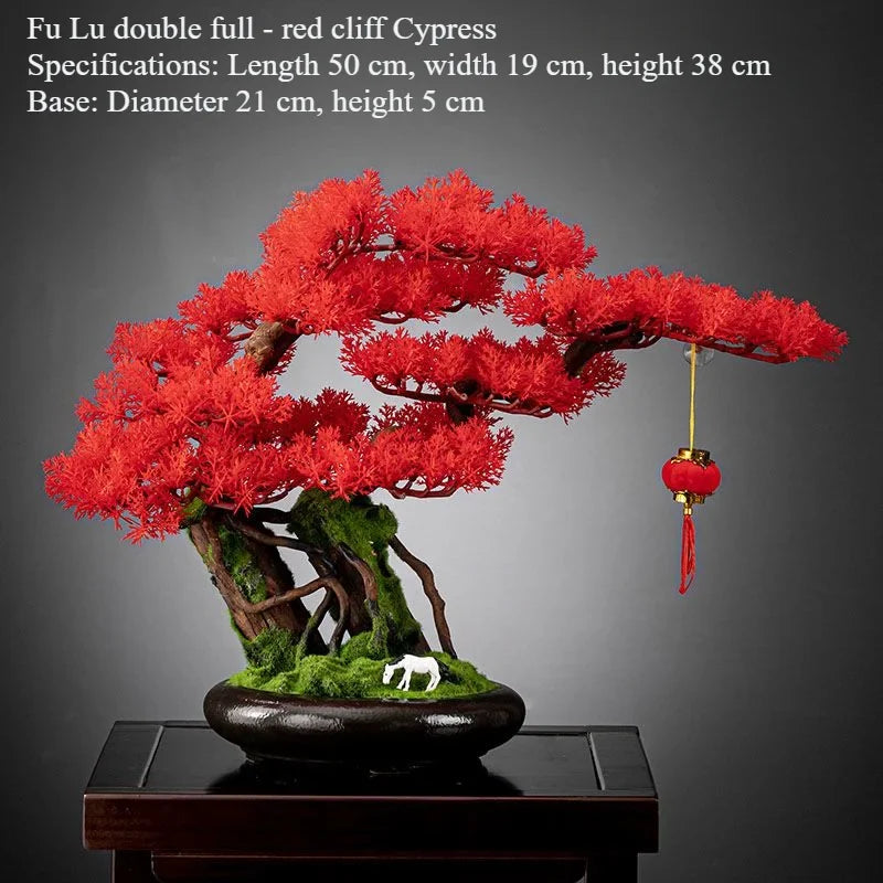 Artificial pine bonsai 3ft tall for the home, branches trained into flat pads