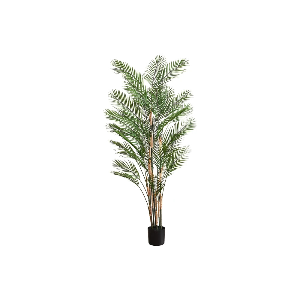 Artificial Palm Tree — 6.9 ft, 32 Real-Touch Leaves, Multi-Stem