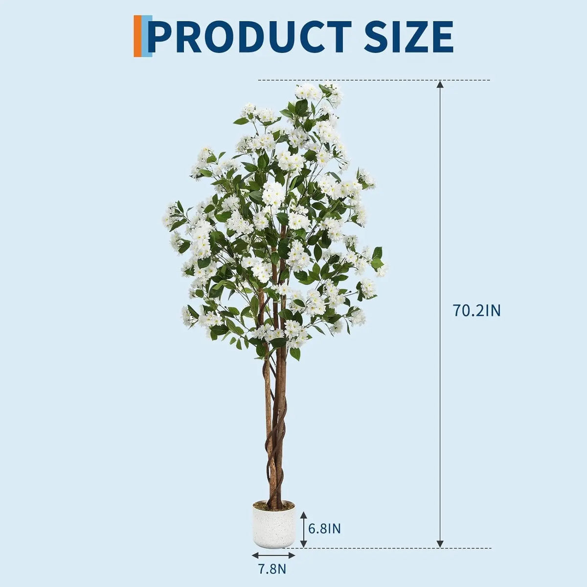 Artificial Osmanthus Tree — 3.9 to 5.9 ft, Weighted Base with Lifelike Blooms