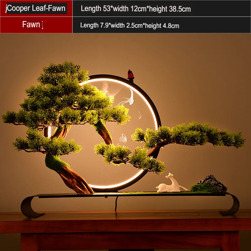 Close-up of the pine needles gathered into flat pads on the small bonsai
