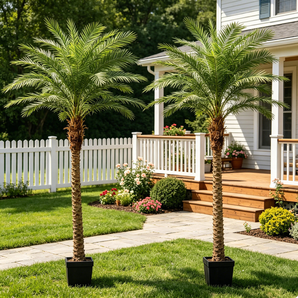 Artificial Golden Cane Palm — 4.5 to 9 ft, Single or Pair