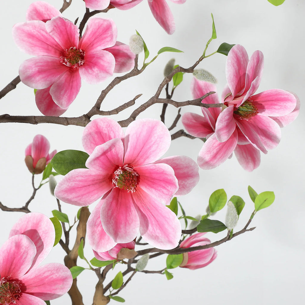 Artificial Pink Magnolia Tree — 4 to 6 ft, Weighted Pot, UV Resistant