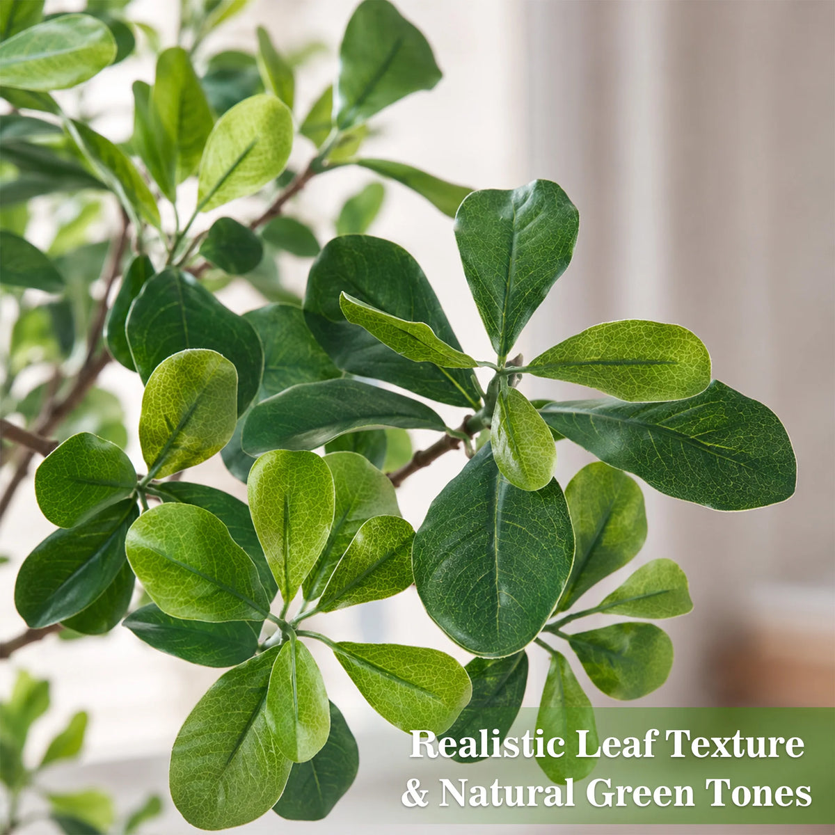 Artificial Black Olive Tree — 5 to 7 ft, PE Foliage, White Round Pot