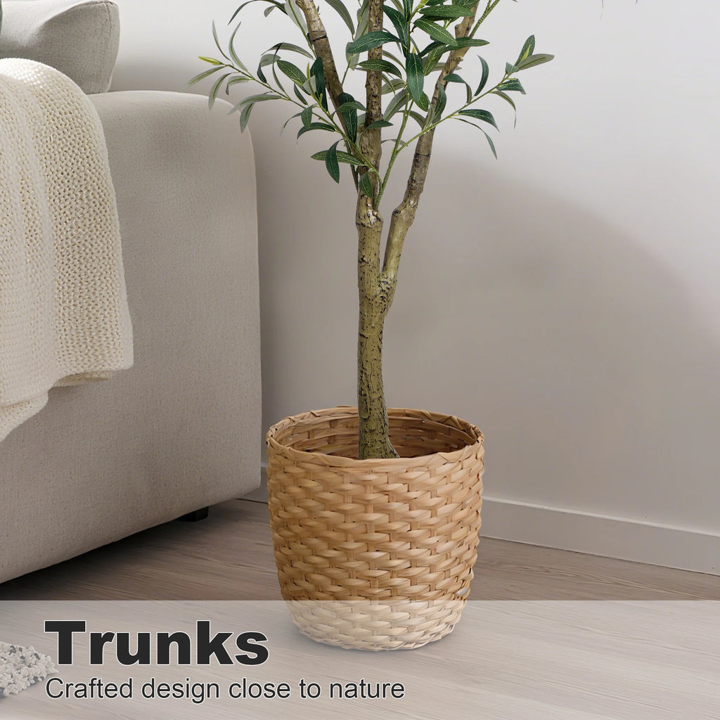 Artificial Olive Tree — 5.25 to 7 ft, Natural Wood Trunk