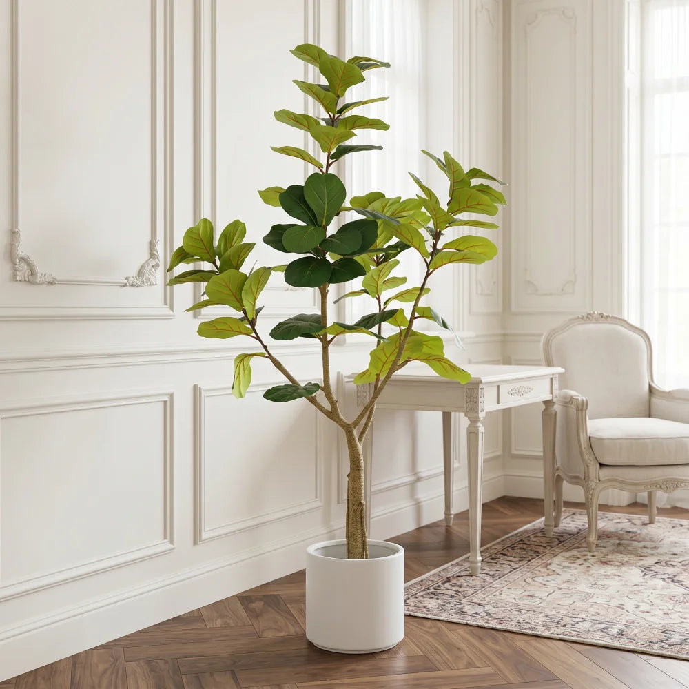 Artificial Fiddle Leaf Fig Tree — 6 ft, Plastic Pot