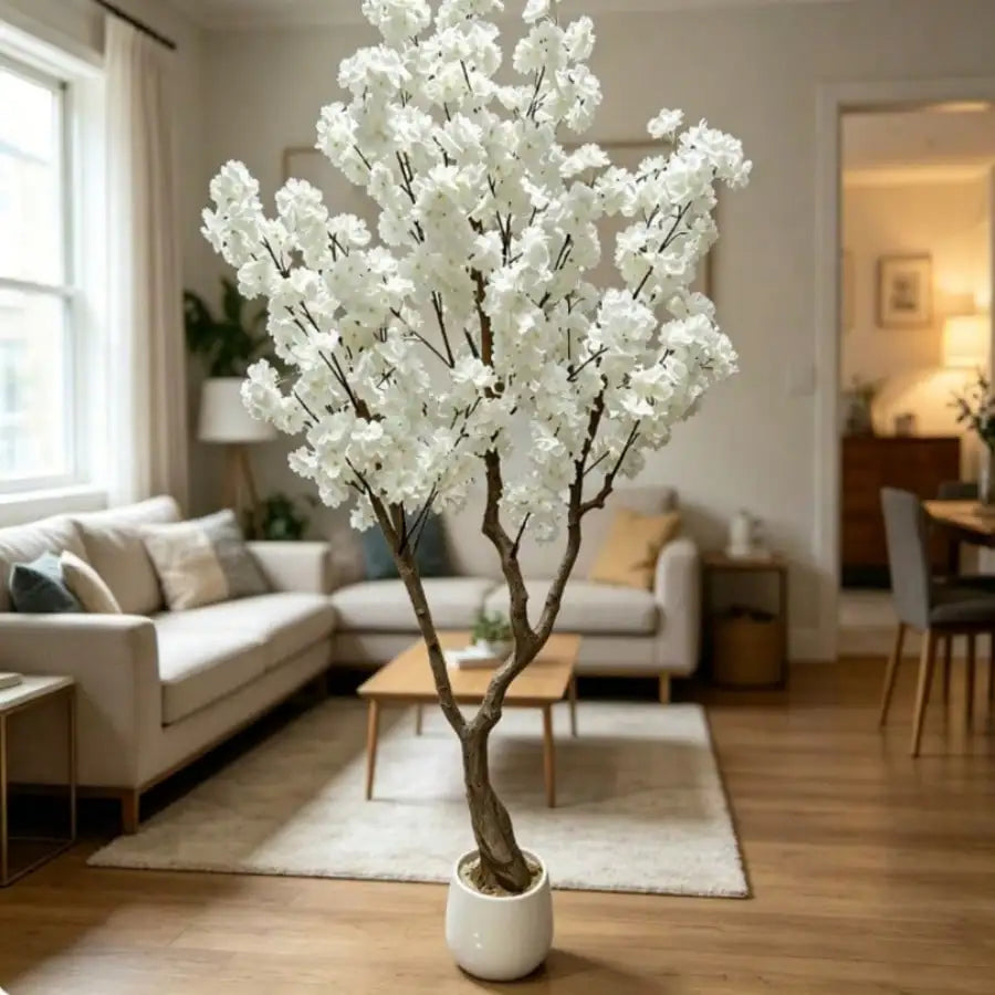 Artificial Cherry Blossom Tree — 6 ft, Textured Trunk