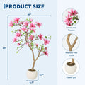 Artificial pink magnolia tree, 4 to 6 ft, in a weighted pot