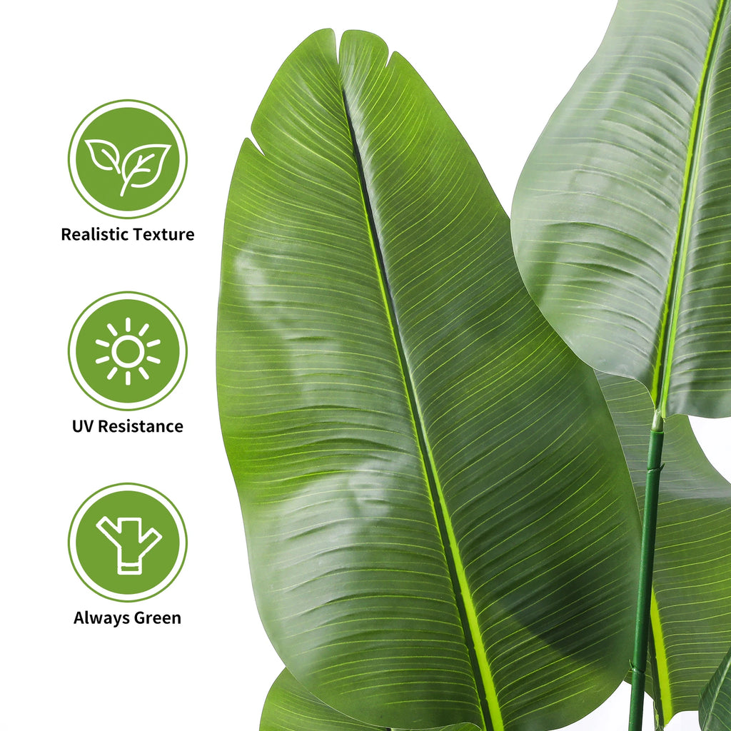 Artificial Bird of Paradise Plant — 6 ft, 18 Leaves, Silk in Basket