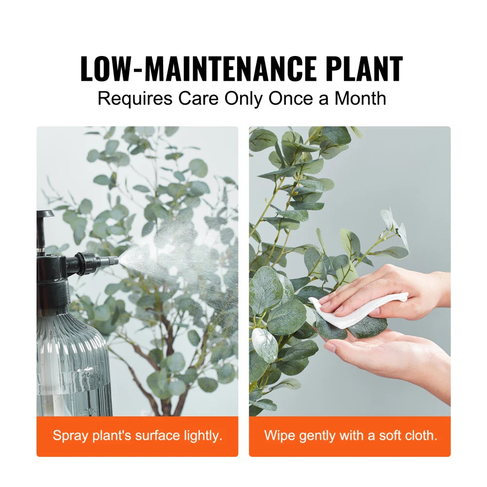 Artificial Eucalyptus Tree — 6 ft, PE Foliage with Stainless Steel Branches