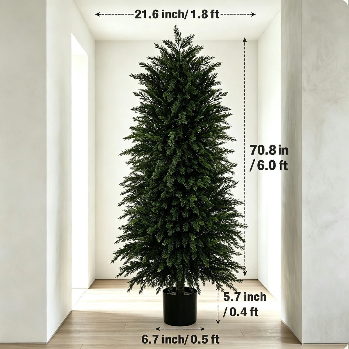 Artificial Cedar Topiary Bushes — 60 to 180 cm, Single or Set of 2