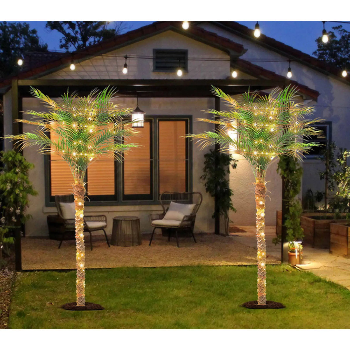 Artificial Golden Cane Palm — 4.5 to 9 ft, Single or Pair