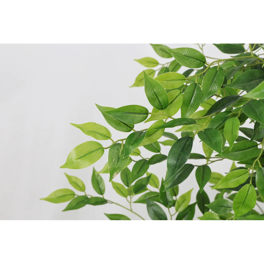 Artificial Banyan Tree, 7 ft, Silk Leaves, Black Pot