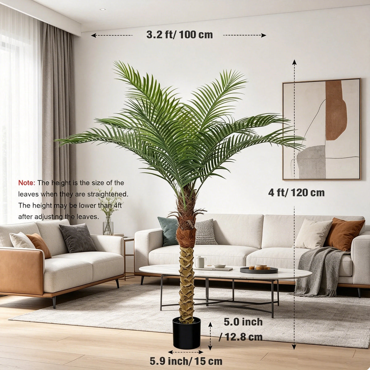 Artificial Golden Cane Palm — 4.5 to 9 ft, Single or Pair
