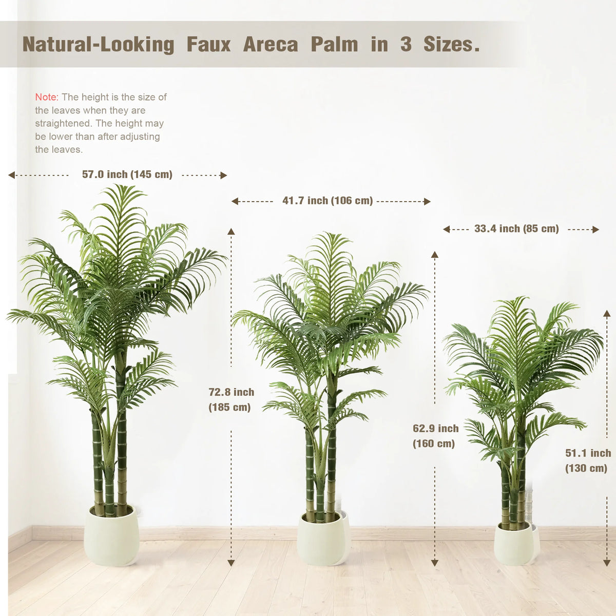 Artificial Areca Palm Tree — 4 to 6 ft, 15 to 21 Leaves by Height
