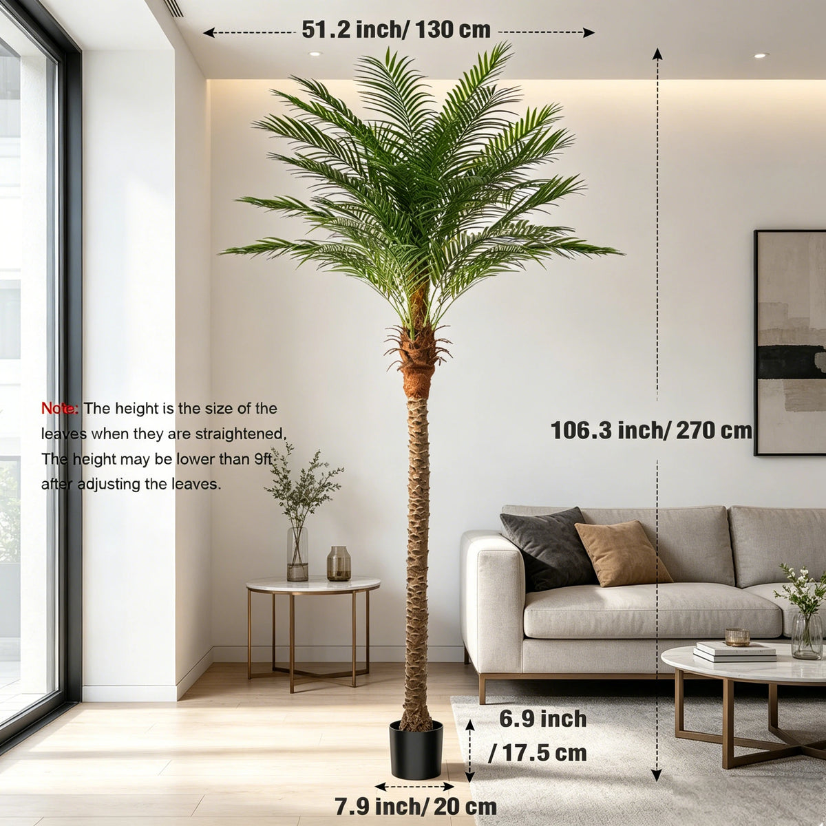 Artificial Golden Cane Palm — 4.5 to 9 ft, Single or Pair