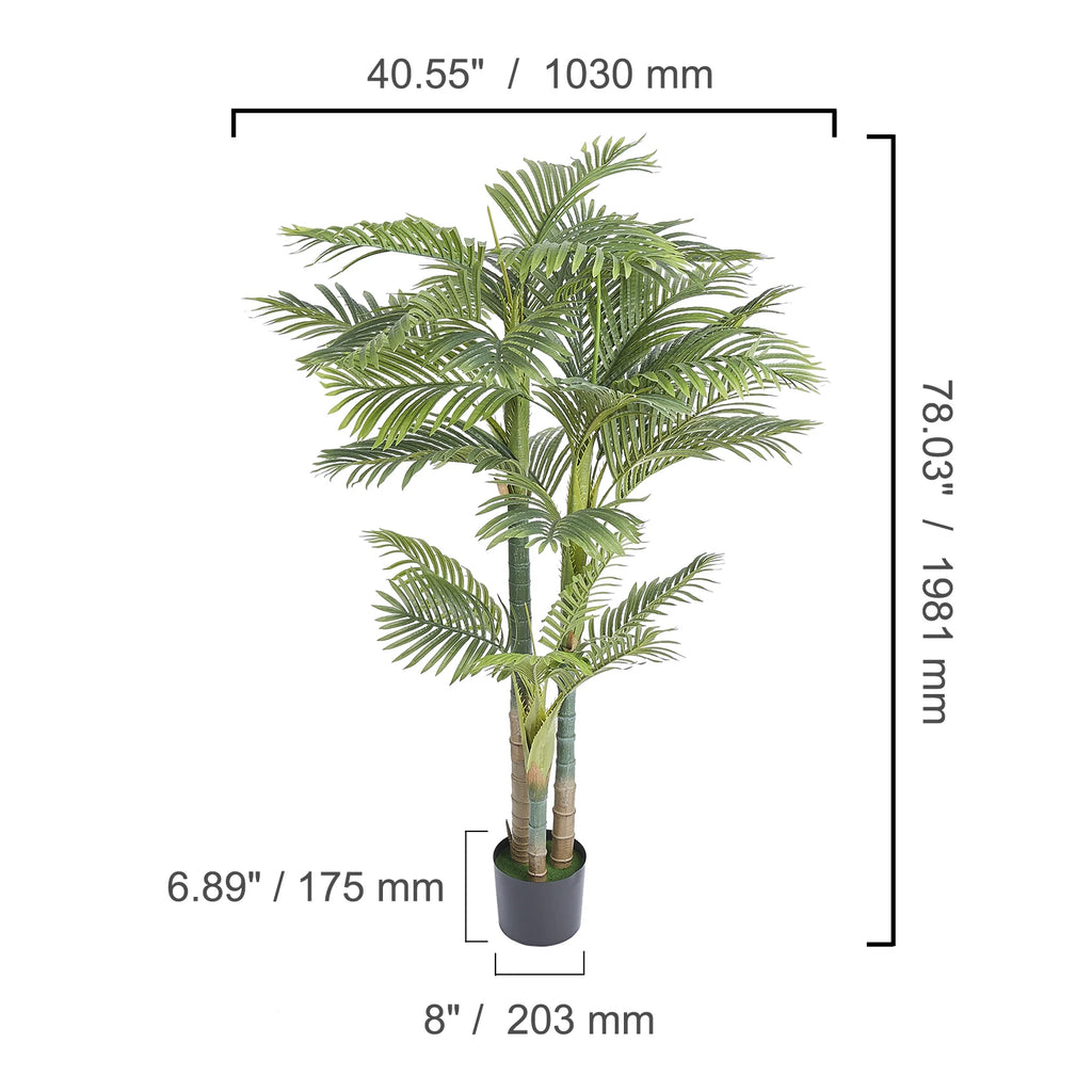 Artificial Palm Tree — Single or Pair, PE Foliage on Stainless-Steel Branches