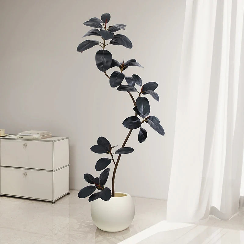 Pot and base of the 5ft artificial rubber tree, topped with bark chips