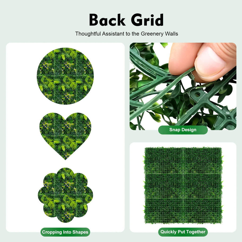 Artificial Greenery Wall Panels — 6-Piece Set, 1.4 m² Coverage